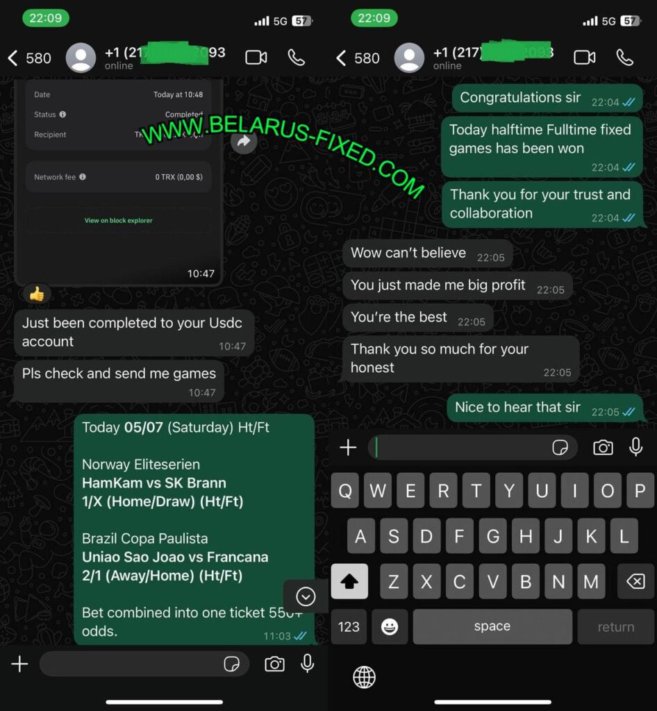 BELARUS WHATSAPP FIXED MATCH TIPS