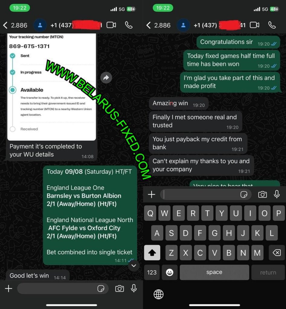 BELARUS WHATSAPP HTFT FIXED GAMES