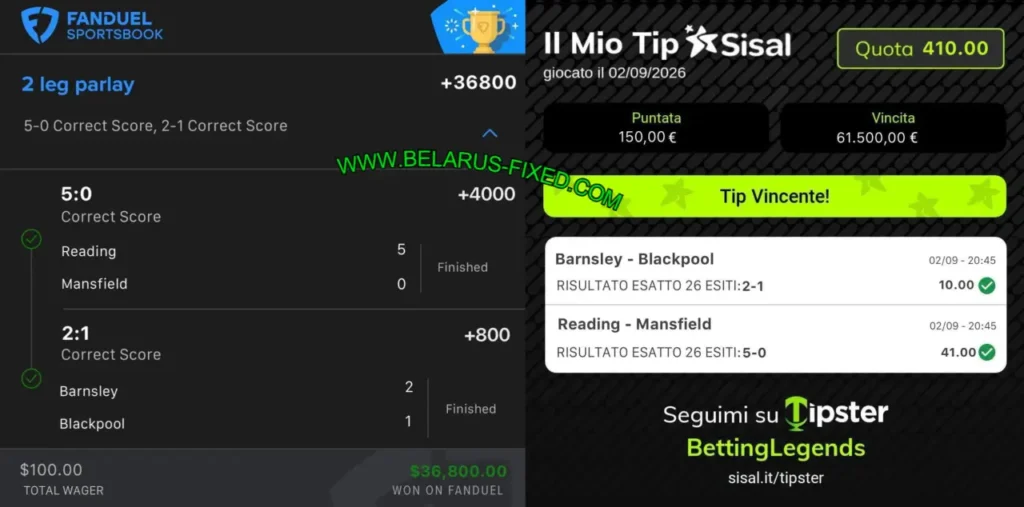FANDUEL SAFE FIXED CORRECT SCORE MATCH FANDUEL SAFE FIXED CORRECT SCORE MATCH