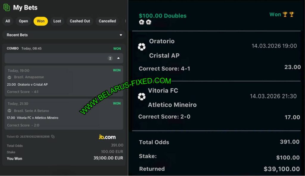 JB CRYPTO CORRECT SCORE FIXED MATCH JB CRYPTO CORRECT SCORE FIXED MATCH