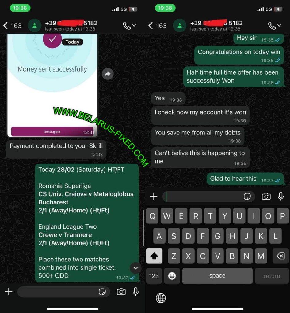 TELEGRAM BELARUS FIXED MATCH
