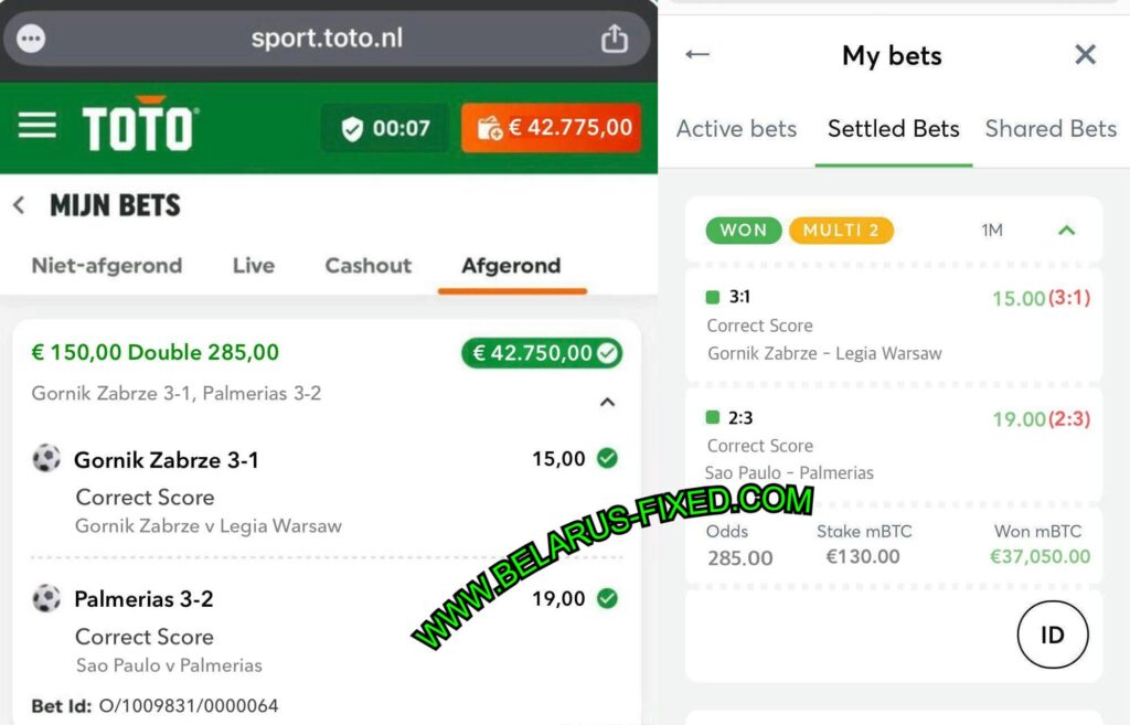 TOTO SPORTS FIXED MATCH TIPS
