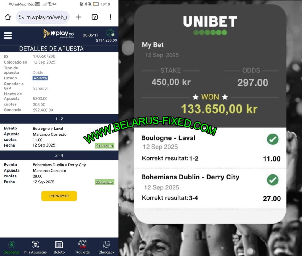 UNIBET CORRECT SCORE FIXED MATCHES